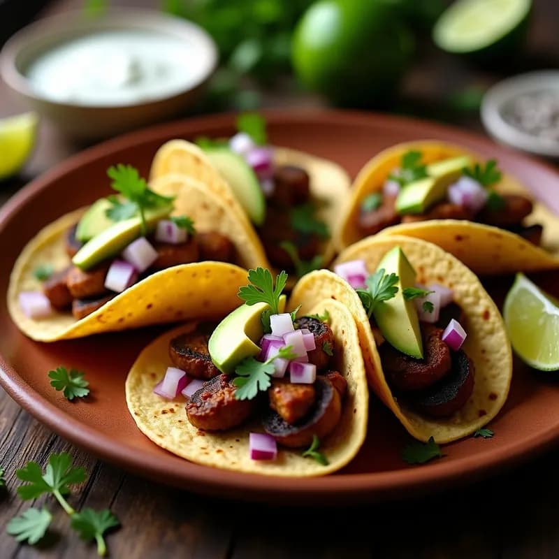 Tacos Veganos de Champiñones al Chipotle: Receta en Airfryer Crujiente y Picante