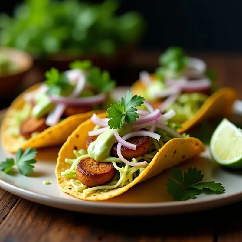 Tacos Veganos de Hongos Ostra: Receta Crujiente en Airfryer con Salsa de Aguacate