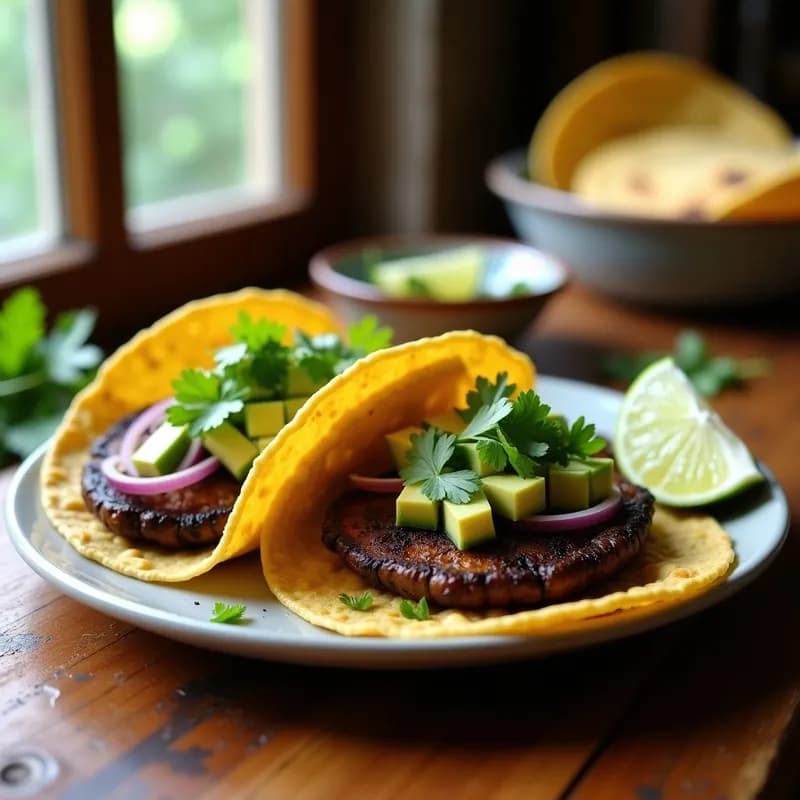 Tacos Veganos de Hongos Portobello Ahumados: Receta Alta en Proteína y Sin Gluten
