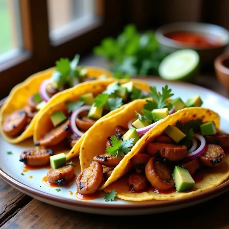 Tacos Veganos de Hongos Shitake: Receta Umami en 20 Minutos con Airfryer