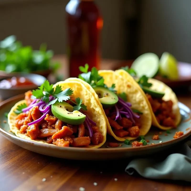 Tacos Veganos de Jackfruit al Estilo Barbacoa: Receta Jugosa y Sin Gluten en 25 Minutos