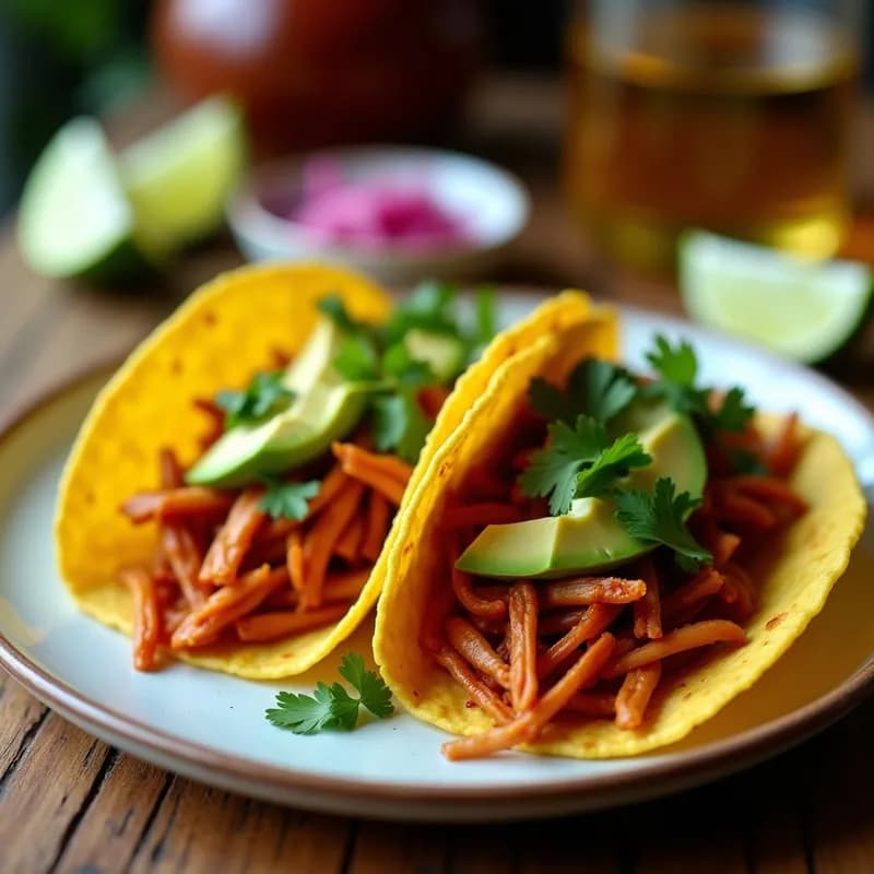 Tacos Veganos de Jackfruit Desmenuzada: Receta Picante con Chipotle en 25 Minutos