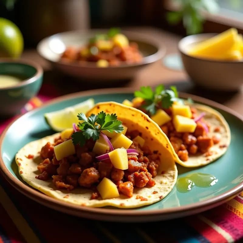 Tacos Veganos de Jackfruit al Pastor: Receta de Yucatán con Toque de Achote y Naranja