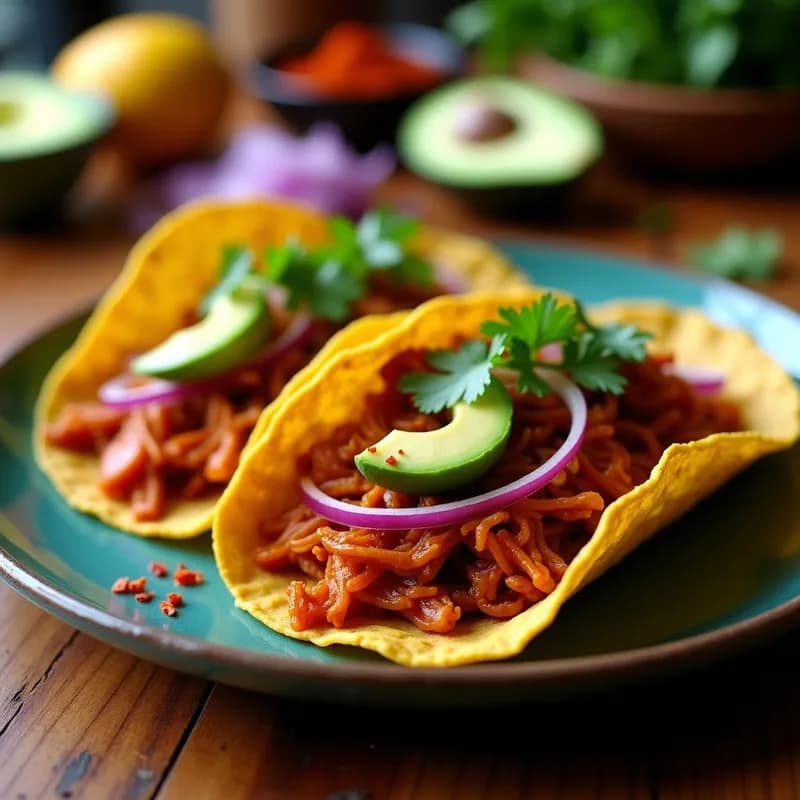 Tacos Veganos de Jackfruit al Pibil: Receta Estilo Yucatán con Aroma Ahumado en 30 Minutos