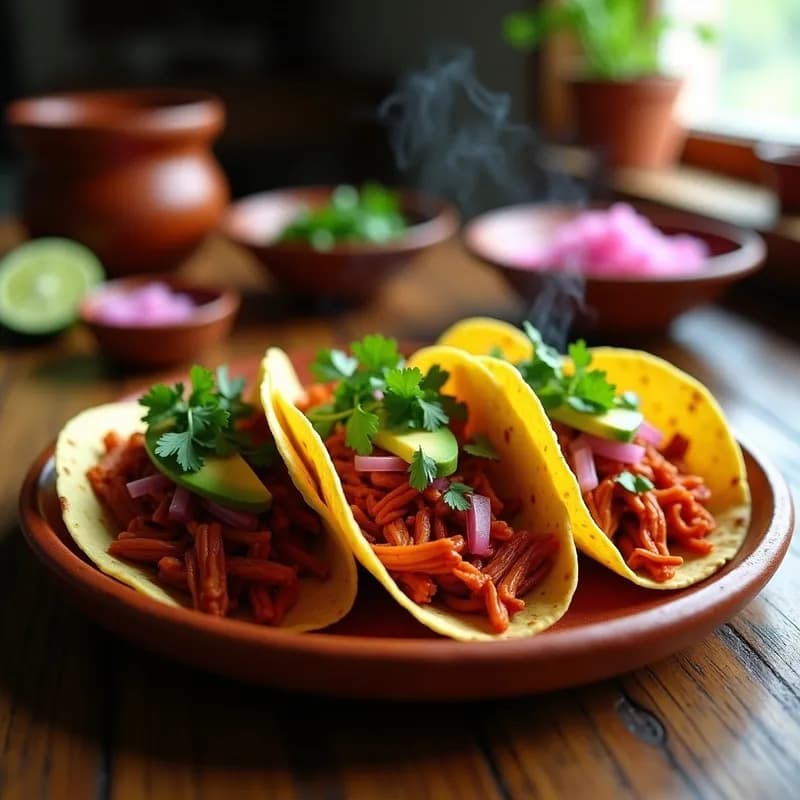 Tacos Veganos de Jackfruit al Pibil: Receta Ahumada en Olla Lenta con Especias Yucatecas