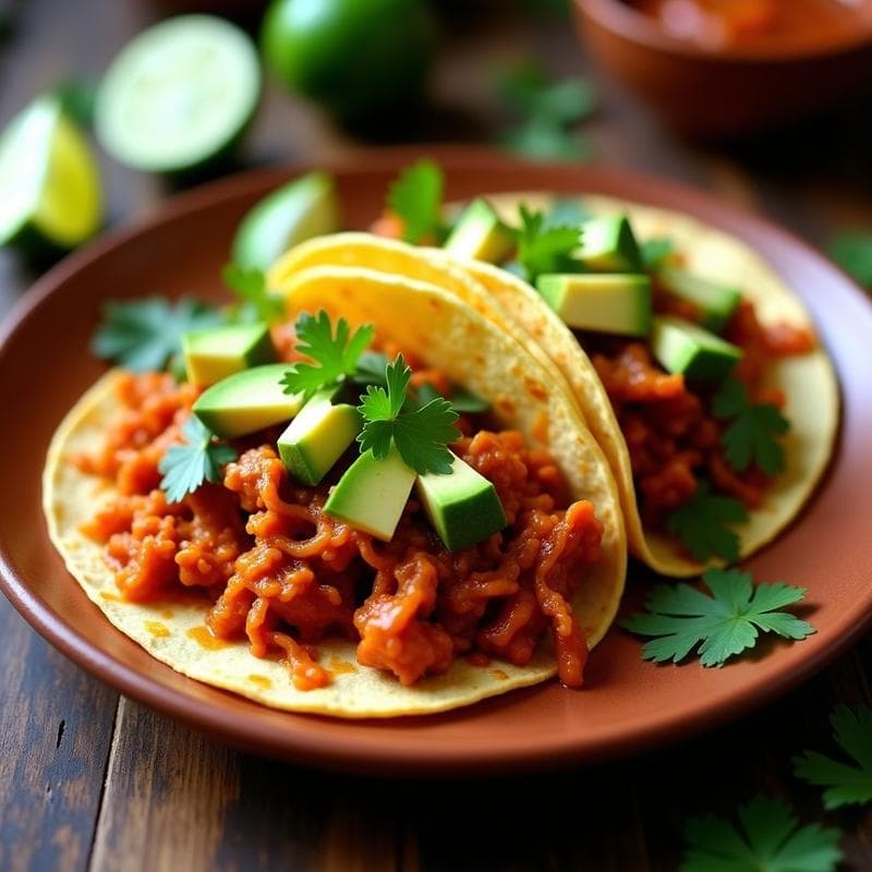 Tacos Veganos de Jackfruit Piccante: Receta Express con Toque Mexicano en 20 Minutos
