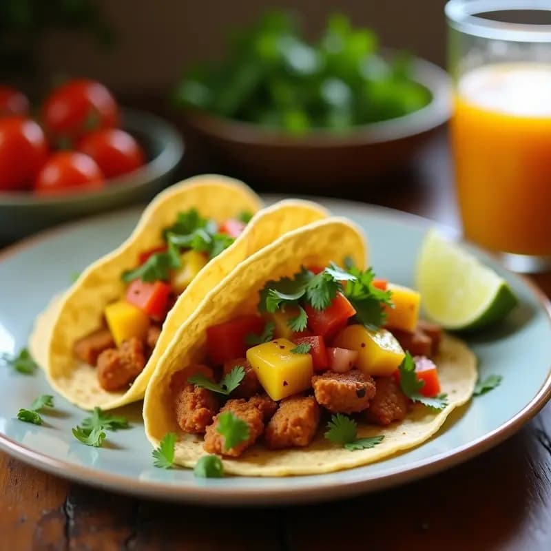 Tacos Veganos de Jackfruit: Receta con Salsa de Piña Colada y Toque Tropical