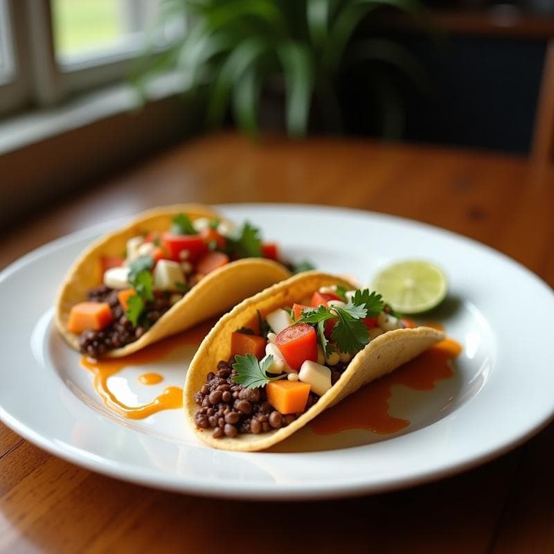 Tacos Veganos de Lentejas y Cacao: Receta Ultraproteica con Toque Umami en 25 Minutos