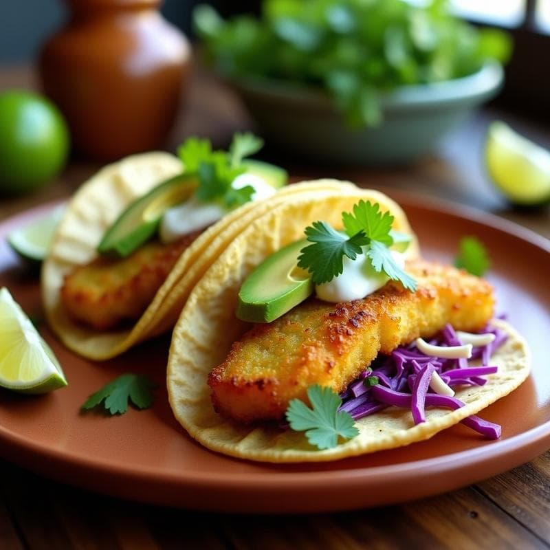 Tacos Veganos de Pescado de Banano Verde: Receta Crujiente y Sin Gluten en 20 Minutos