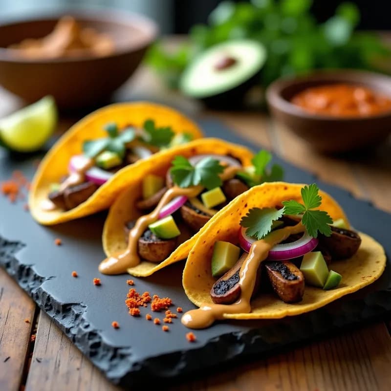 Tacos de Verniegas Ahumadas: Receta Gourmet con Salsa de Cacahuete en 25 Minutos
