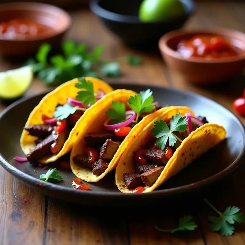 Tacos de Verniza: Receta Tradicional con Salsa de Chile Pasilla y Ajo Asado en 25 Minutos