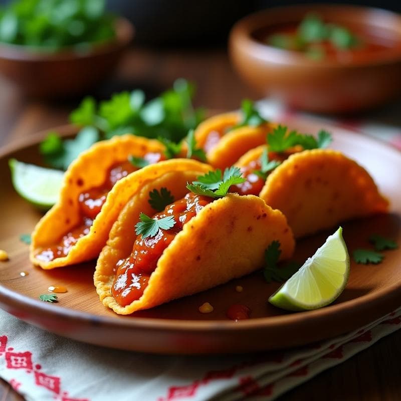 Tacos de sincelejo de yuca fermentada con salsa de guayaba y ají charapita: Receta Colombiana Vegana y Probiótica