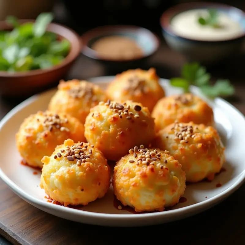 Tacoyaki de Coliflor y Queso Edam: Aperitivo Japonés Keto en Airfryer