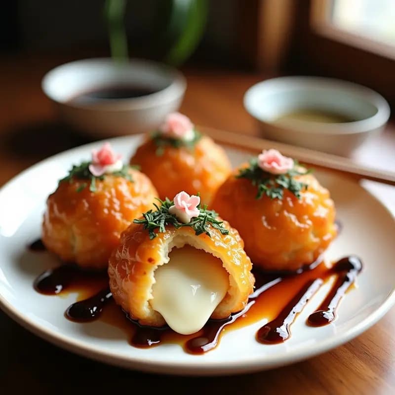 Tacoyaki de Pulpo y Queso Mozzarella: Receta Japonesa en Sartén Antiadherente