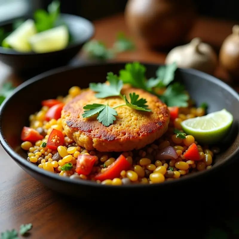 Tacu Tacu Peruano con Lentejas y Ají Amarillo: Receta Vegana y Alta en Proteína