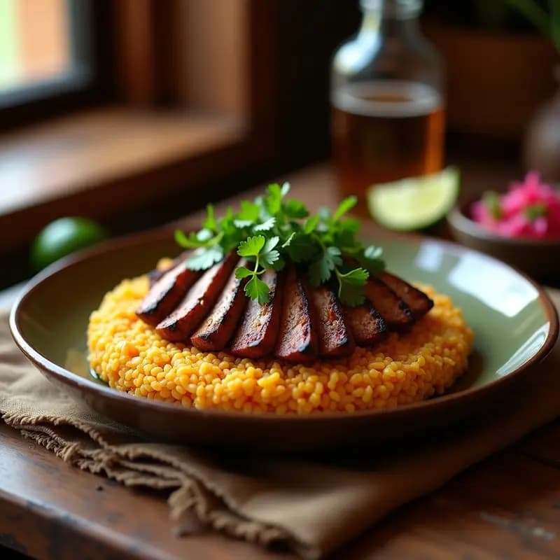 Tacu Tacu Peruano con Lomo a la Parrilla: Receta de Arroz y Lentejas con Carne