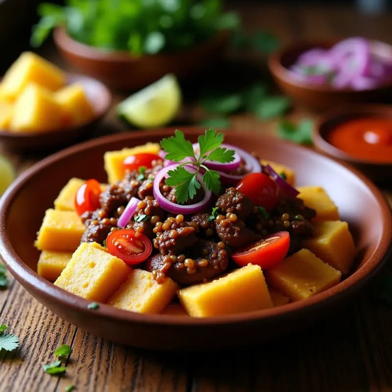 Tacu Tacu con Lomo Saltado y Salsa Criolla: Receta Peruana de Aprovecho
