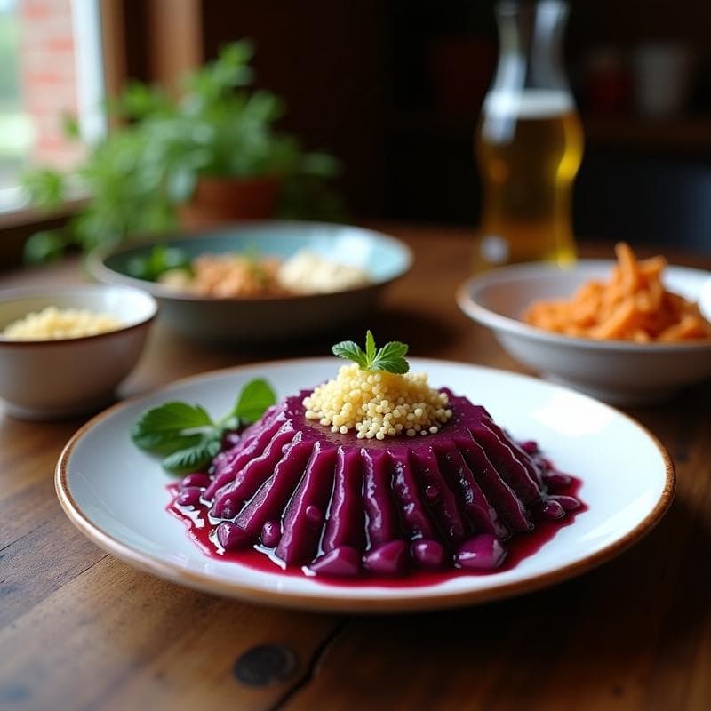 Tacu Tacu Peruano con Lombarda Morada: Receta Vegana y Alta en Fibra en Airfryer
