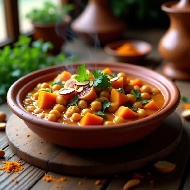 Tagine de Calabaza y Garbanzos: Receta Vegana del Magreb en Olla Lenta