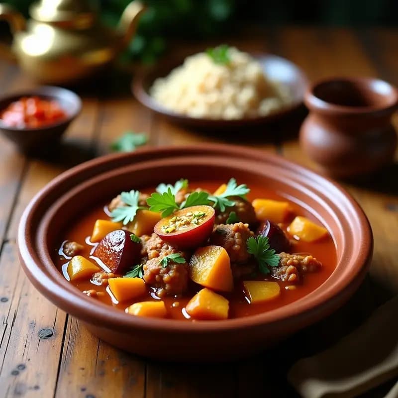 Tagine de Ciruelas y Almendras con Pollo de Seitán: Receta Marroquí Dulce-Salada y Vegana
