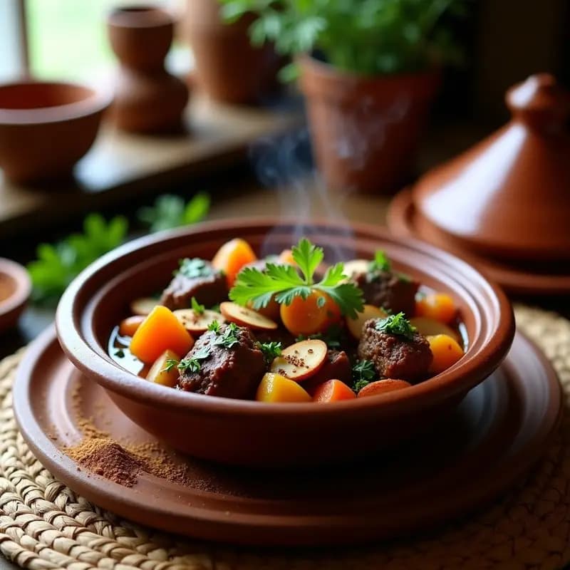 Tagine de Cordero con Albaricoques y Canela: Receta Marocí de Olla Lenta y Especiada