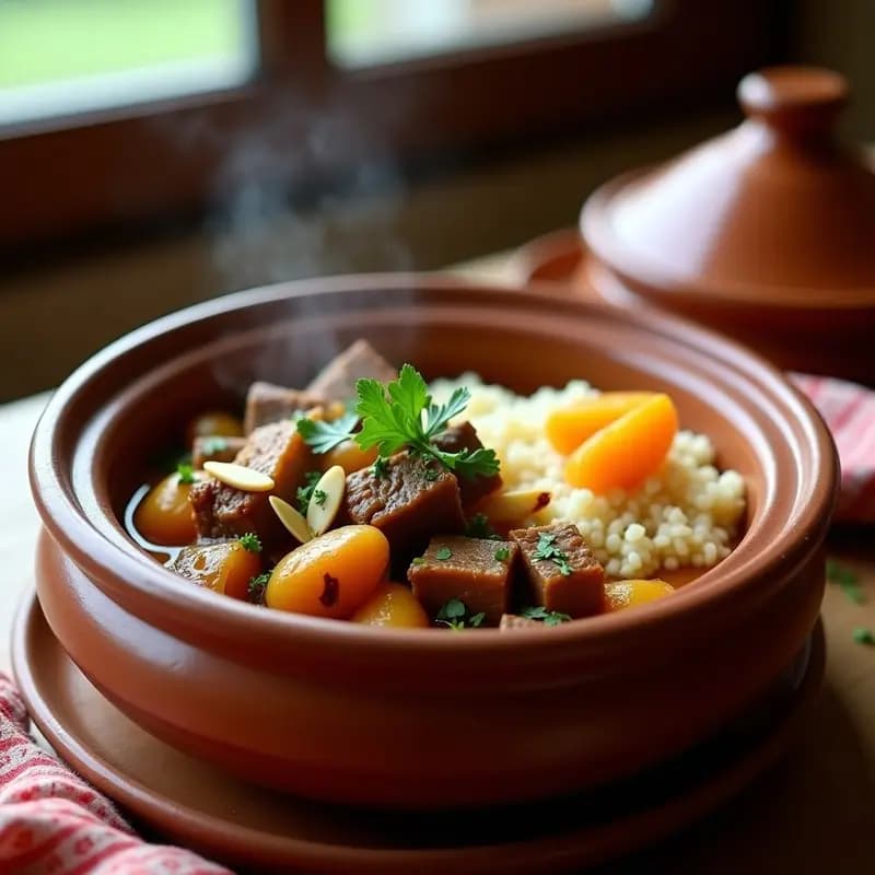Tagine de Cordero con Albaricoques: Estofado Marocí Lento y Aromático en Olla Exprés