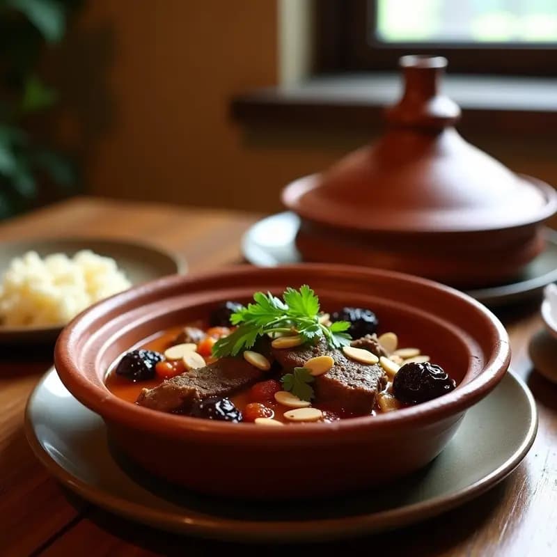 Tagine de Cordero y Ciruelas: Receta Marocí en Olla de Barro con Ras el Hanout