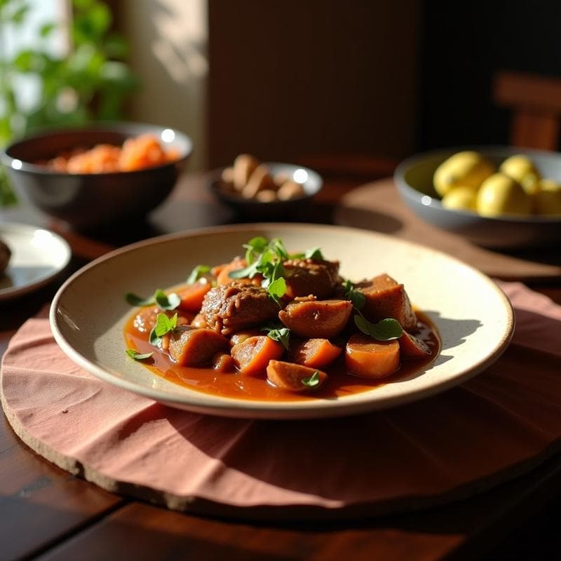 Tagine de Cordero con Ciruelas: Receta Marroquí en Olla Lenta Tradicional