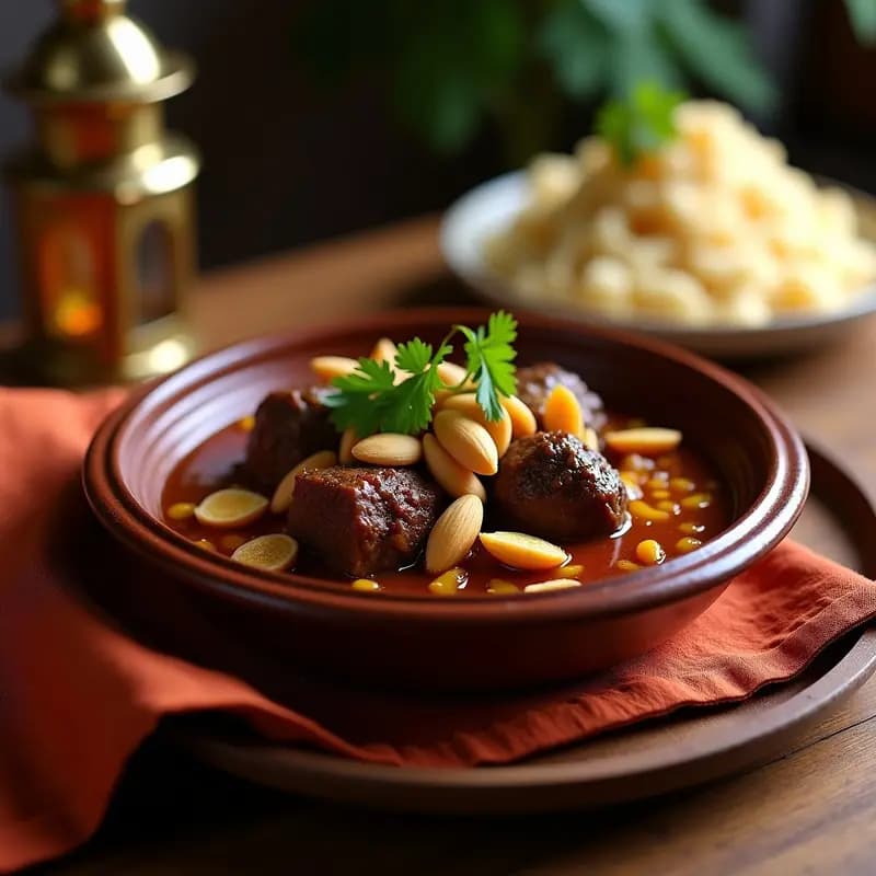Tagine de Cordero con Higos y Almendras: Receta Marroquí de Lento Cocción en Olla