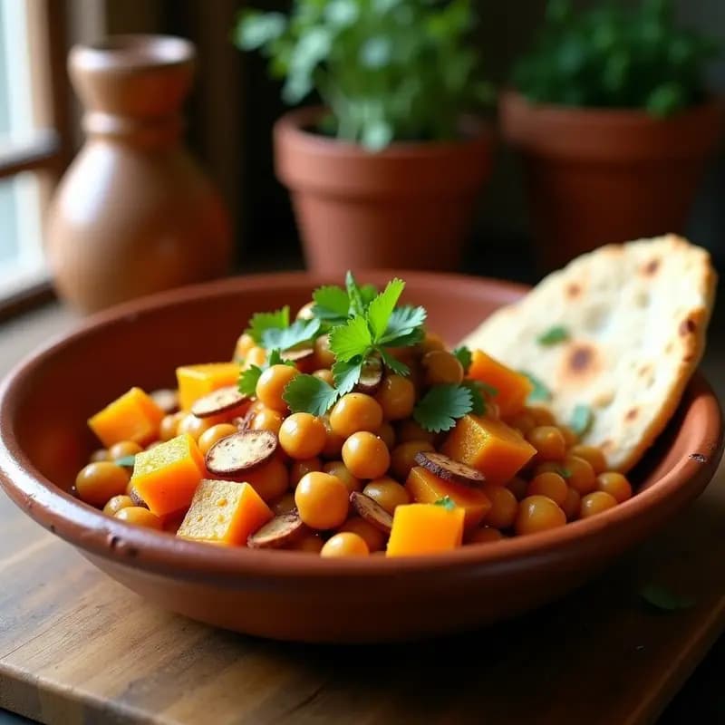Tagine de Garbanzos y Calabaza: Estofado Marroquí en Olla Rápida y Sin Carnes