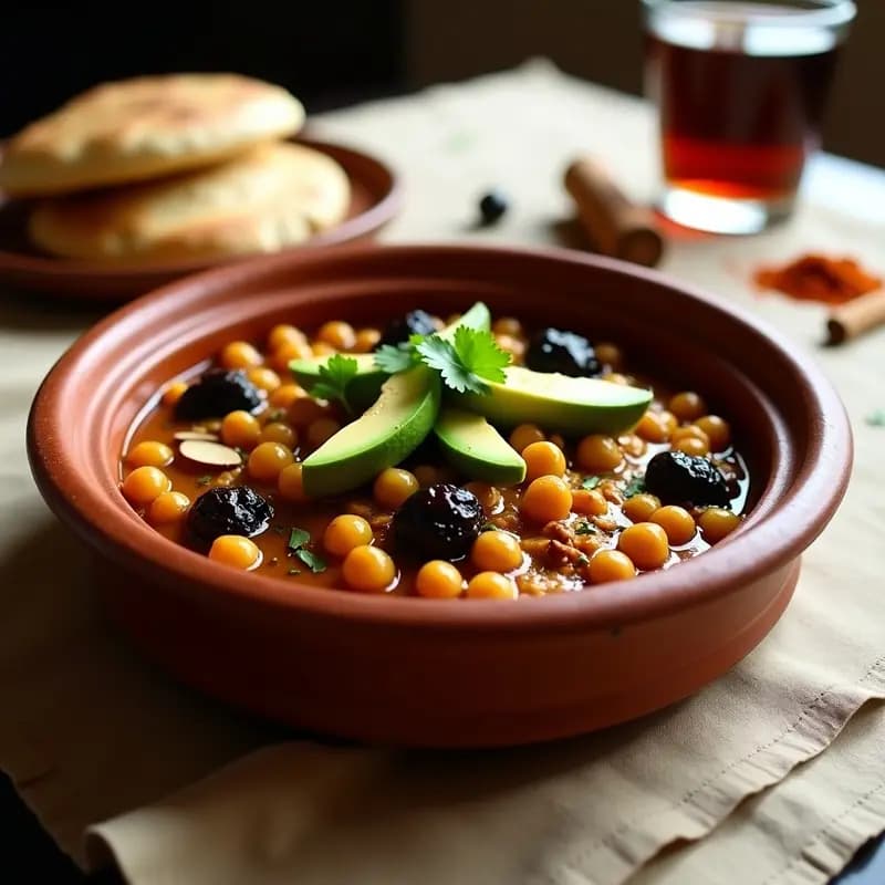 Tagine de Garbanzos y Ciruelas con Especias Marroquíes: Receta Vegana en Olla Lenta