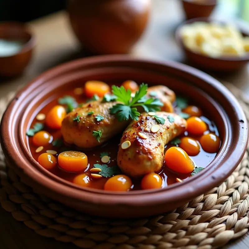 Tagine de Pollo con Albaricoques y Ras el Hanout: Receta Marocí Tradicional en Olla Lenta