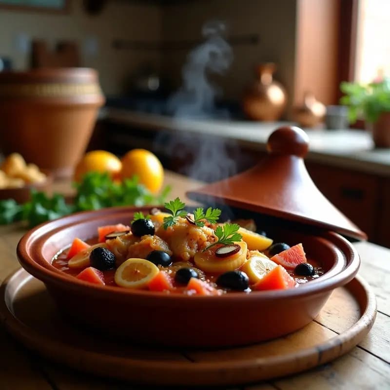 Tagine de Pollo con Cítricos y Aceitunas: Receta Marroquí en Cazuela de Barro