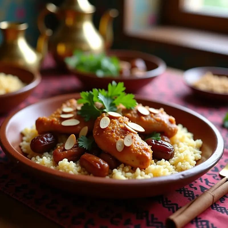 Tagine de Pollo con Dátiles y Almendras: Receta Marroquí en Olla a Presión y Sin Gluten