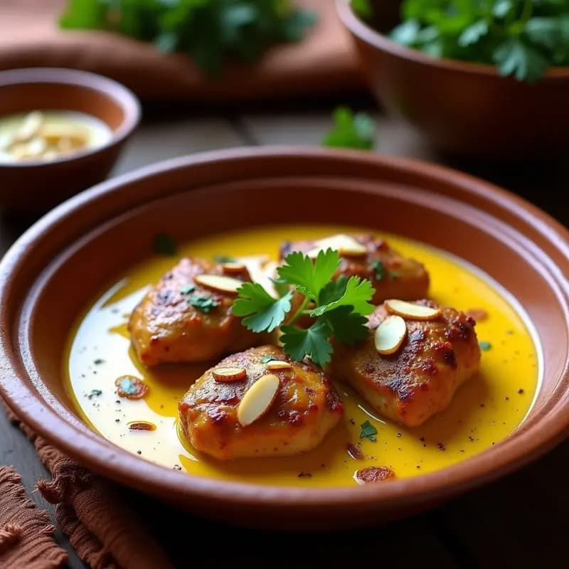 Tagine de Pollo con Yogur y Azafrán: Receta Marroquí Cremosa y Aromática