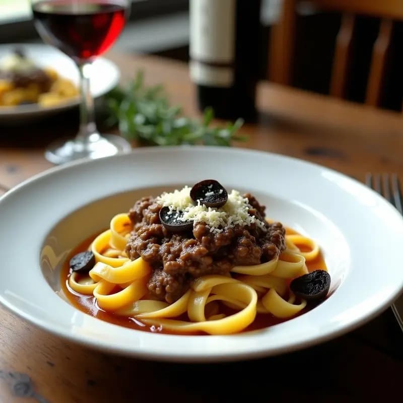 Tagliatelle al Ragú de Hongos Porcini y Trufa: Receta Italiana Gourmet en 1 Hora