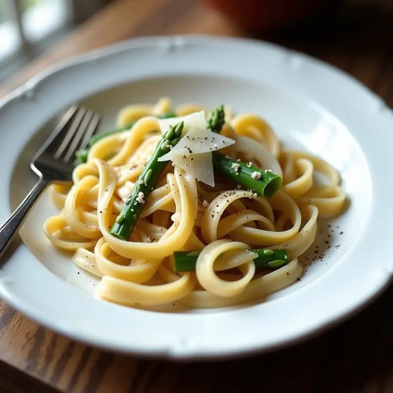 Tagliatelle al Tartufo Nero con Espárragos Blancos: Receta Italiana Gourmet en 20 Minutos