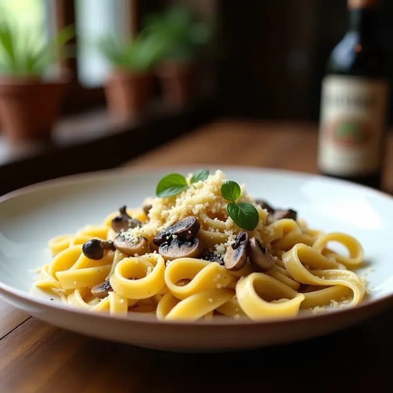 Tagliatelle al Tartufo Nero con Hongos Porcini: Receta Italiana de Lujo en 30 Minutos