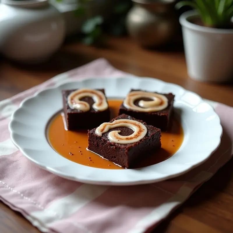 Tahini Swirl Brownies con Dátiles: Postre Libanés Sin Harina y Keto