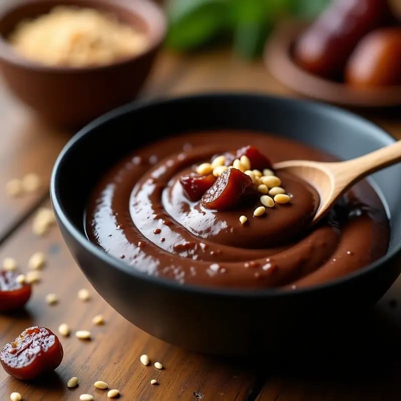 Tahini de Chocolate y Dátiles: Salsa Dulce Salada para Postres o Desayunos en 3 Ingredientes