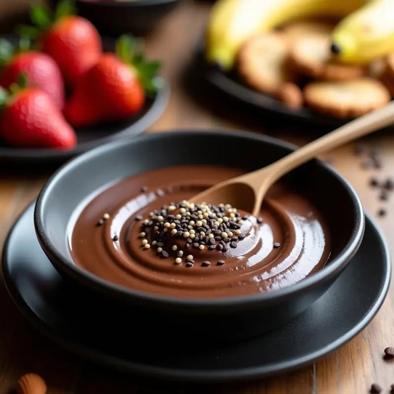 Tahini de Chocolate Negro y Sésamo: Dip Dulce Libanés Sin Azúcar para Postres