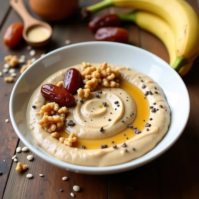 Tahini con Dátiles y Banana: Desayuno de Oriente Medio Sin Azúcar Added