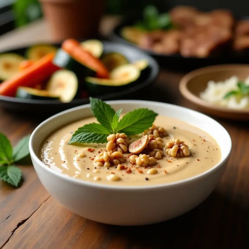 Tahini con Dátiles y Nueces: Salsa Árabe para Acompañar Carnes y Verduras