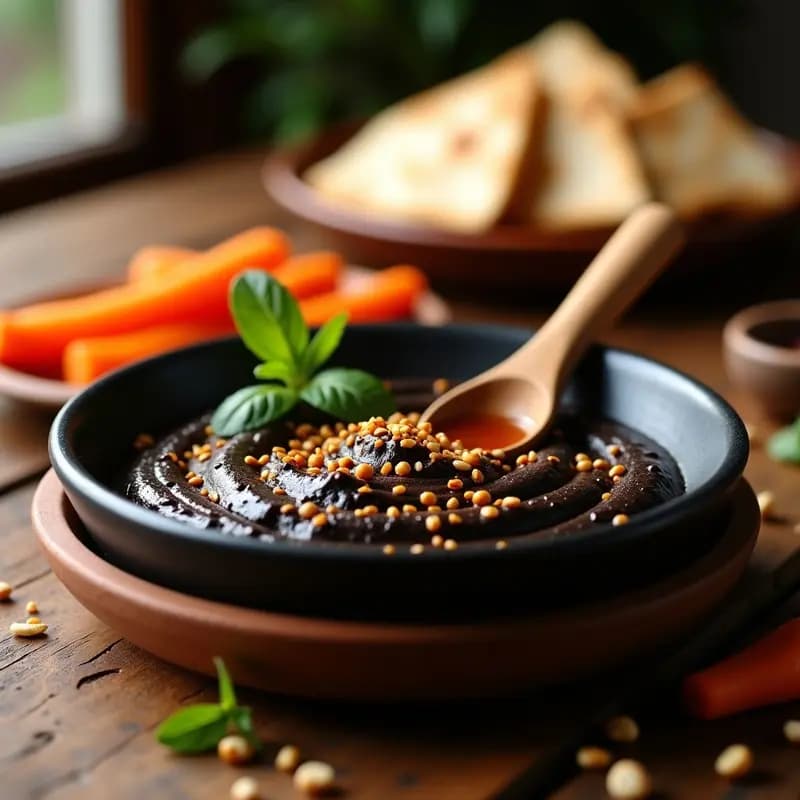 Tahini de Garbanzo Negro con Miel de Dátil: Dip Oriental Sin Azúcar
