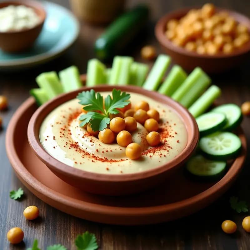 Tahini de Garbanzos Asados y Comino: Dip Libanés Keto Sin Aceite en 15 Minutos