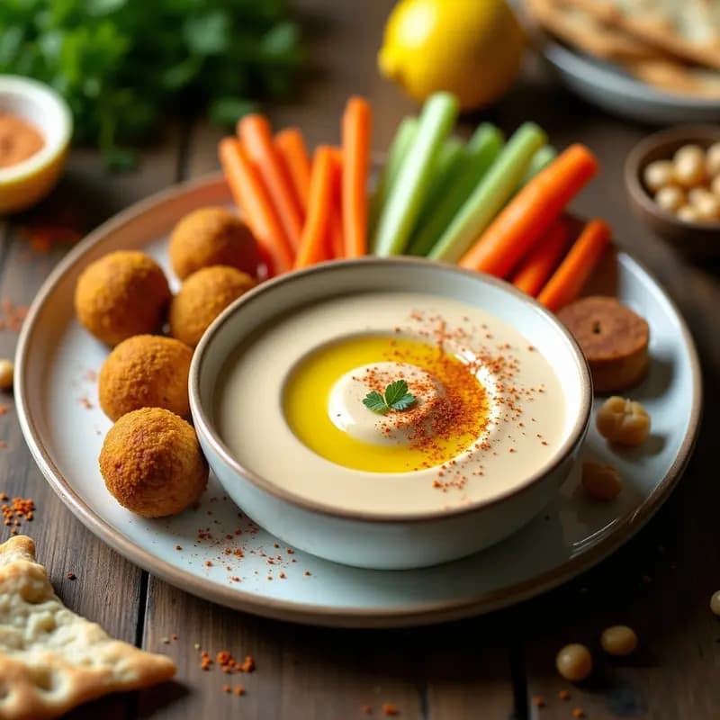 Tahini de Garbanzos y Limón: Dip Libanés para Falafel y Verduras Crudas