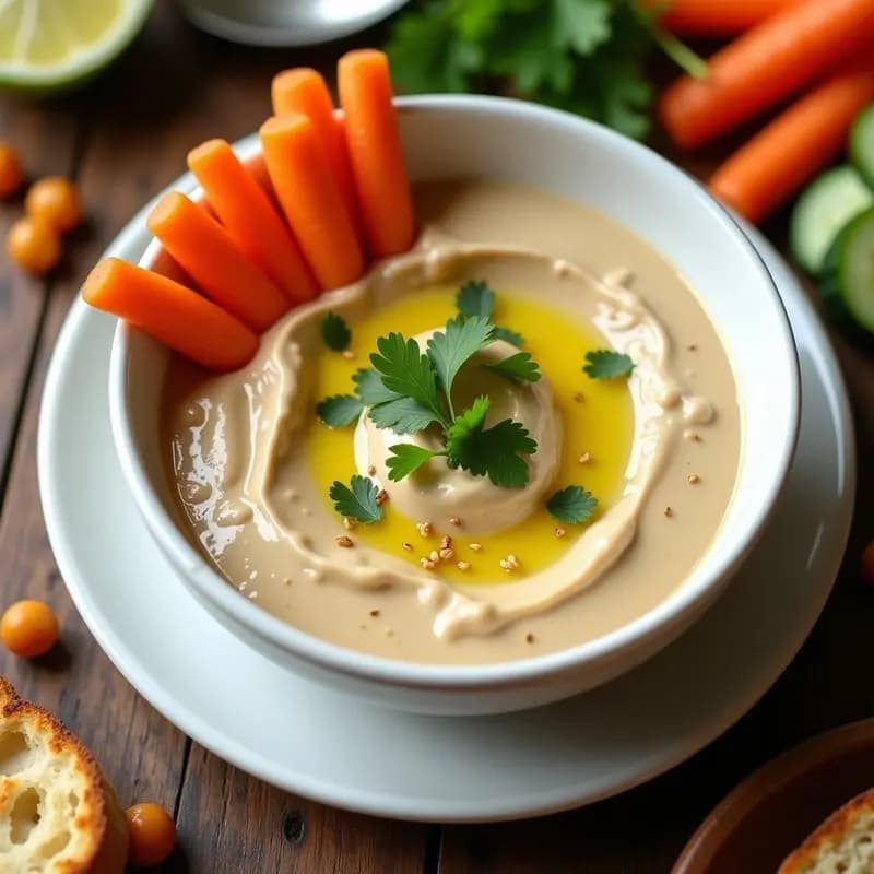Tahini de Garbanzos y Limón: Dip Libanés Cremoso sin Lácteos para Aperitivos