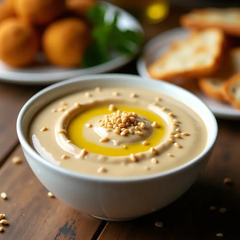 Tahini de Garbanzos y Sésamo: Salsa Árabe Cremosa para Falafel y Shawarma