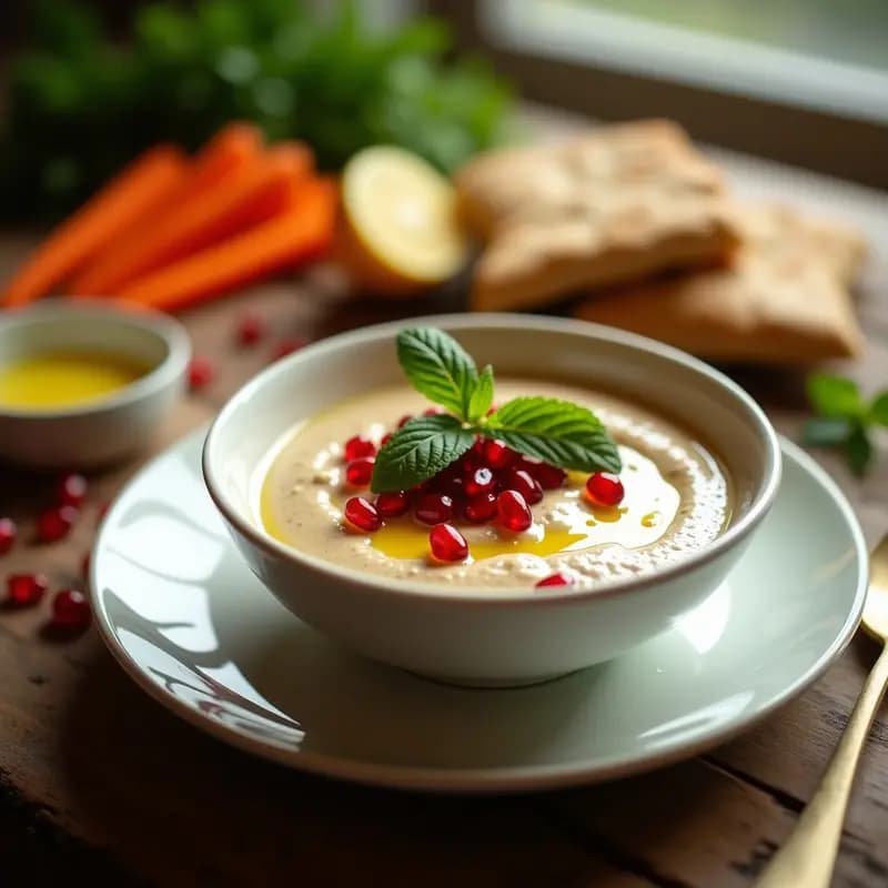 Tahini con Granada y Limón: Salsa Libanesa para Dips Veganos