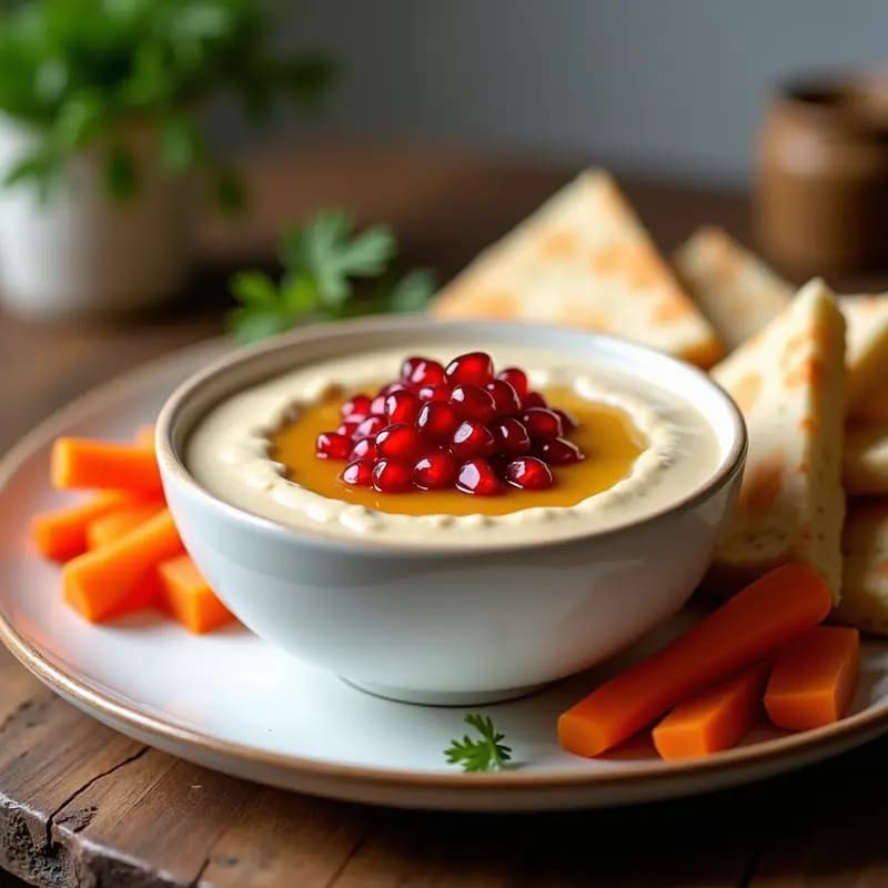 Tahini con Granadas y Miel de Agave: Dip Libanés Dulce y Saludable en 5 Minutos